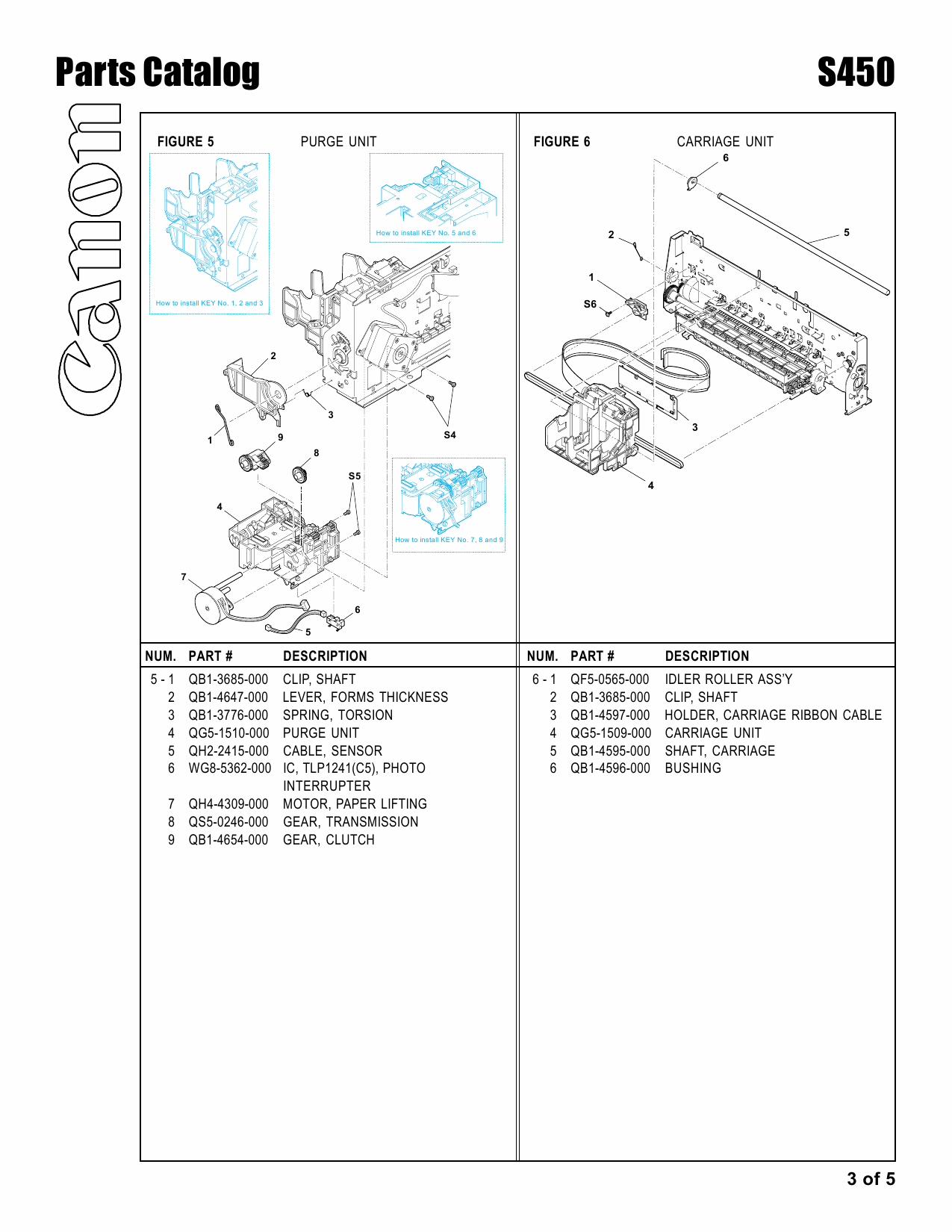 Canon PIXUS S450 Parts Catalog Manual-4